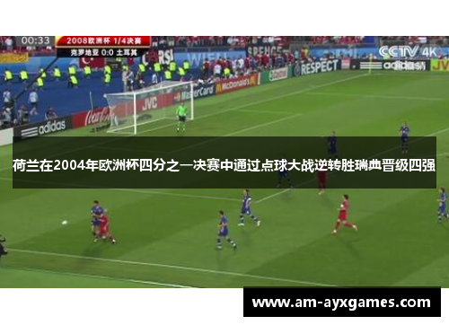 荷兰在2004年欧洲杯四分之一决赛中通过点球大战逆转胜瑞典晋级四强