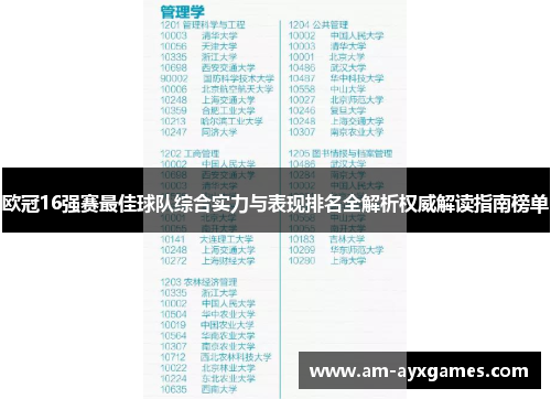 欧冠16强赛最佳球队综合实力与表现排名全解析权威解读指南榜单